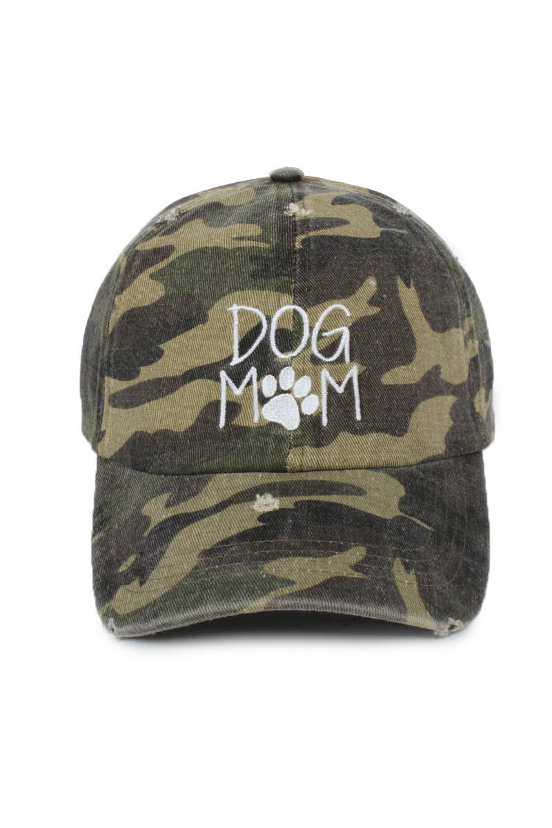 Dog Mom Camo Baseball Cap – Olive
