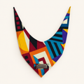 Giz & Halo Multicolor Geometric dog bandana on an ivory background