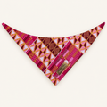 Giz & Halo Pink & Gold Geometric dog bandana on an ivory background